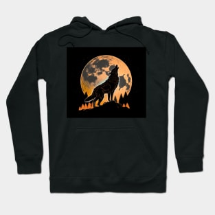 Howling Wolf At The Moon Night Wolf For Wolf Lovers And Moon Outdoors Addicts Hoodie